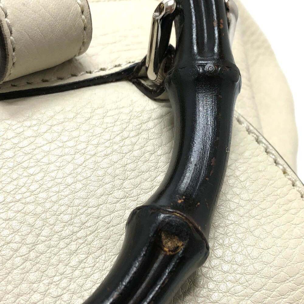 GUCCI White Leather Bamboo Backpack - Picture 12 of 16